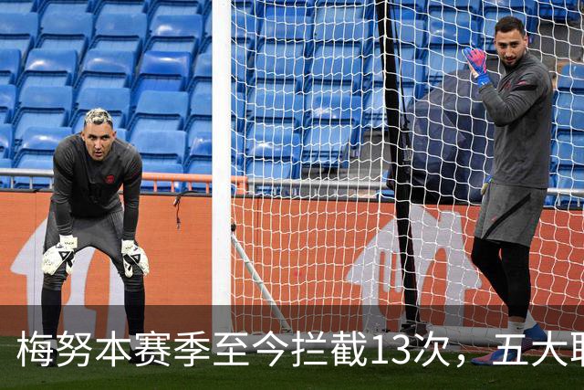 梅努本赛季至今拦截13次，五大联赛球员中最多